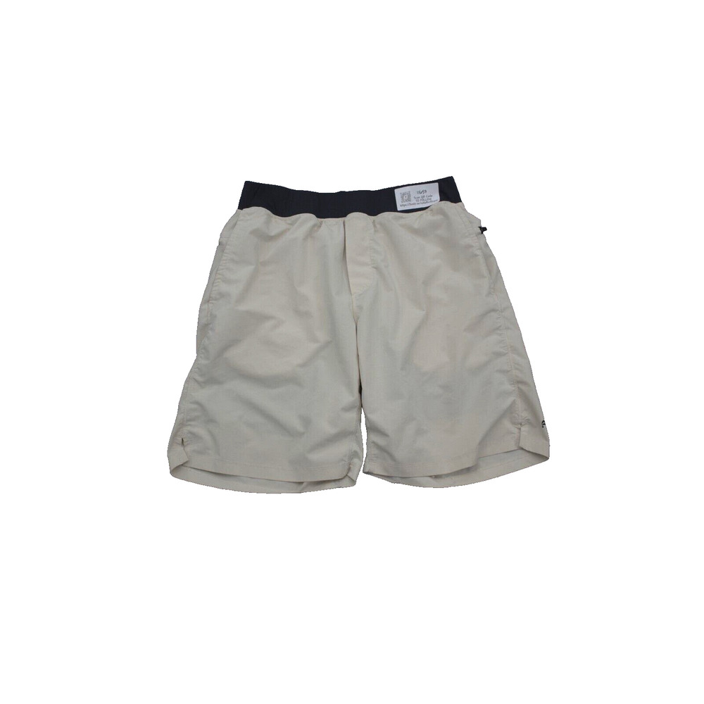 Fablectics Shorts Mens 30 White Black Elastic Waist Pull On Lined Active Bottoms